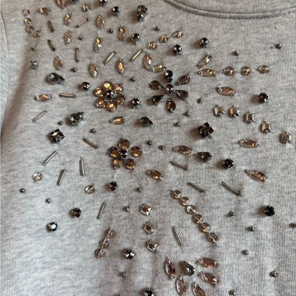 LOFT Gray Embellished Long Sleeve Top - Picture 2 of 6